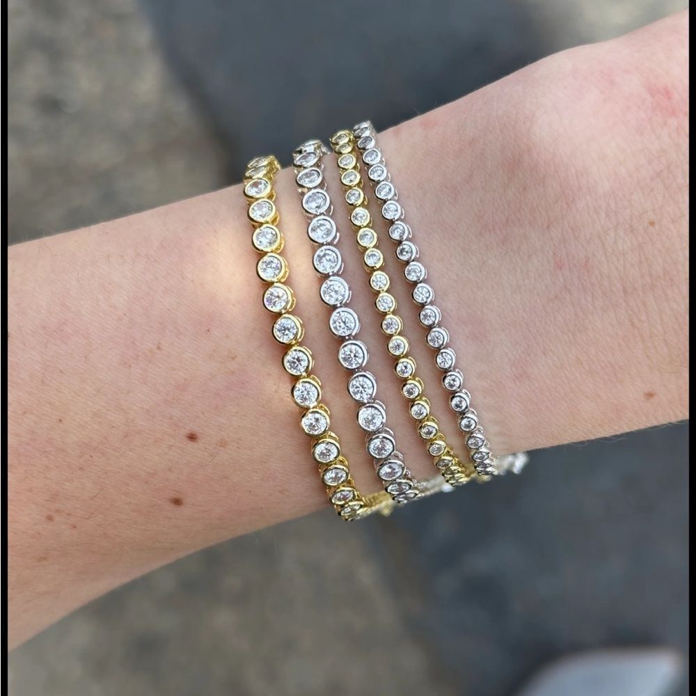 Bezelāset tennis braceletāA1181 - Picture 1 of 6